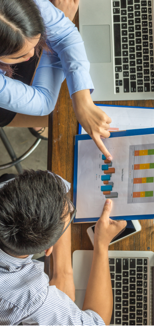 Team analyzing marketing data