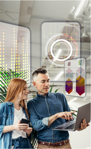 Specialists reviewing analytics dashboard